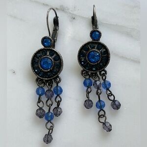 Blue Crystal Dangle Earrings - Brand